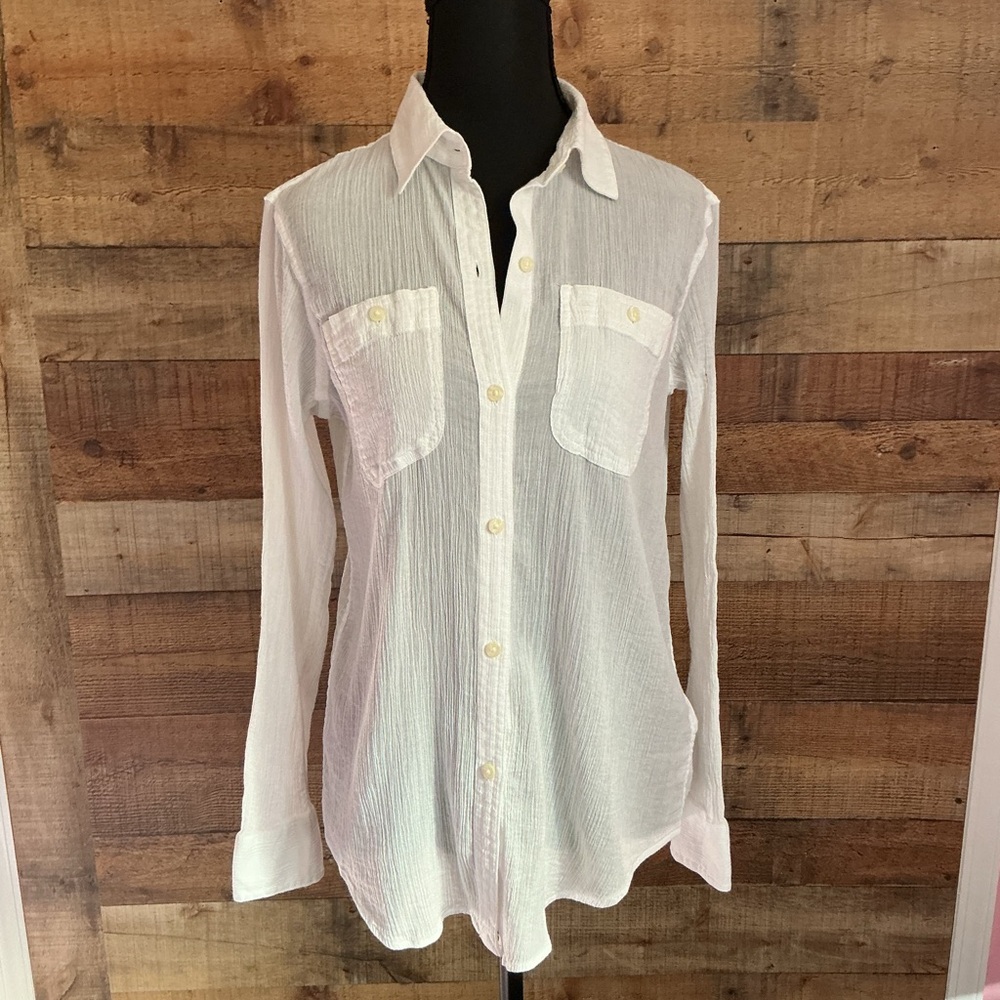GAUZE  White Button-Down CHAPS Shirt for Women